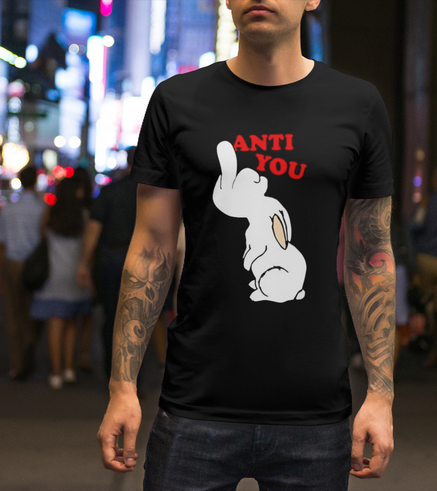 Bunny Anti You Middle Finger Gesture T-Shirt