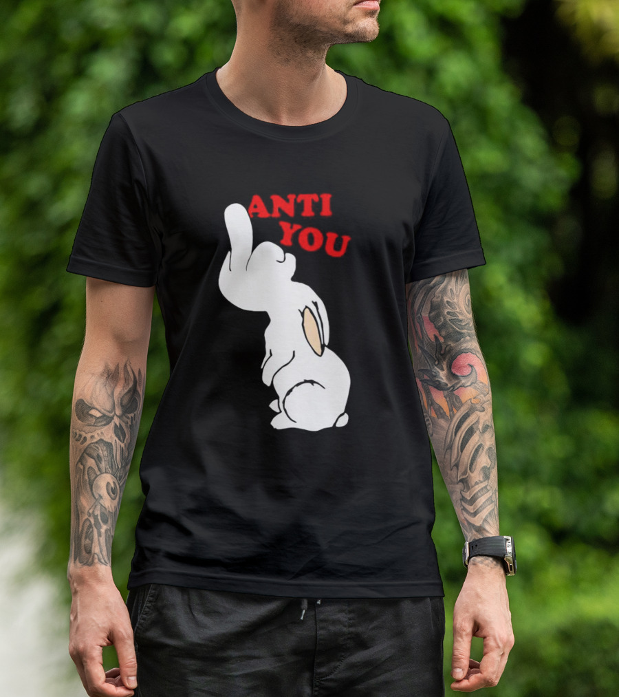 Bunny Anti You Middle Finger Gesture T-Shirt