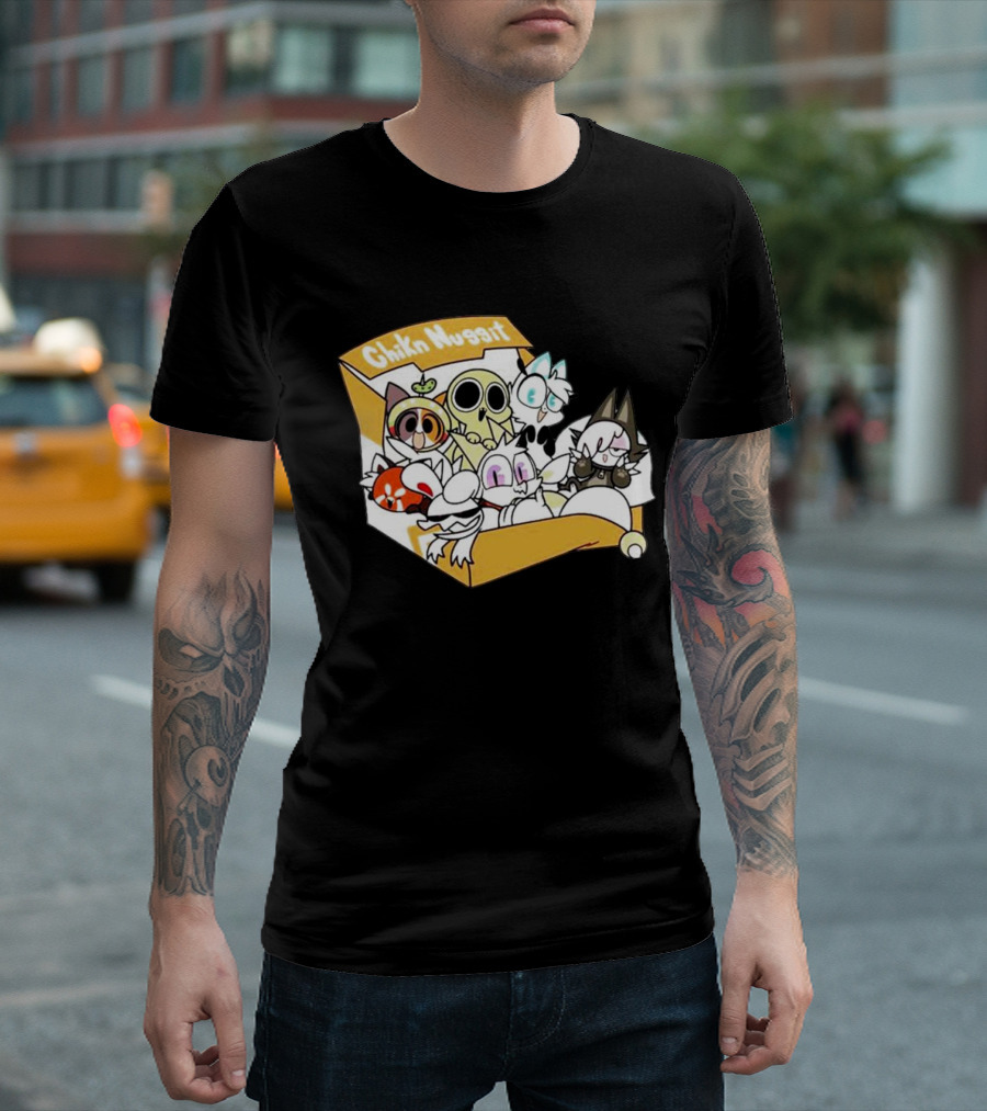 Chikn Nuggit Box Characters Packed in Cute Cartoon T-Shirt