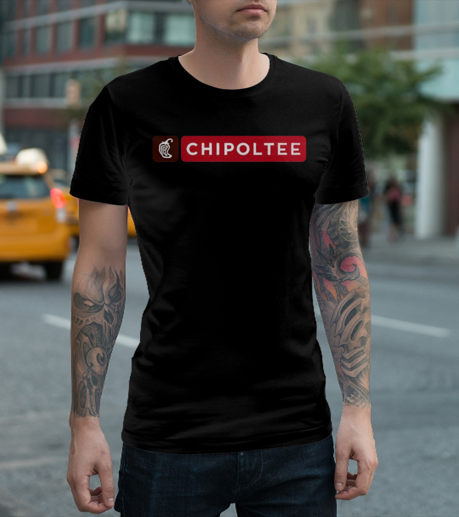 Chipoltee Red Square Logo Parody Chipotle Tex-Mex Food T-Shirt