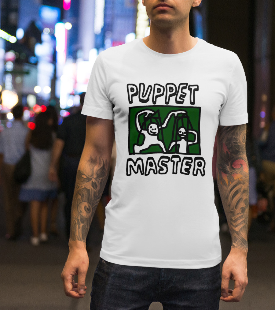 Puppet Master Playful Figures In Green Background T-Shirt