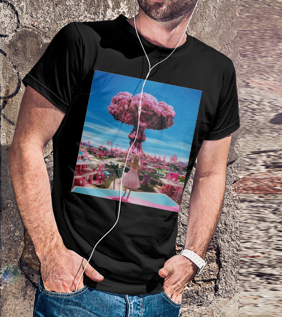Barbie Oppenheimer Pink Explosion Fantasy Scene T-Shirt