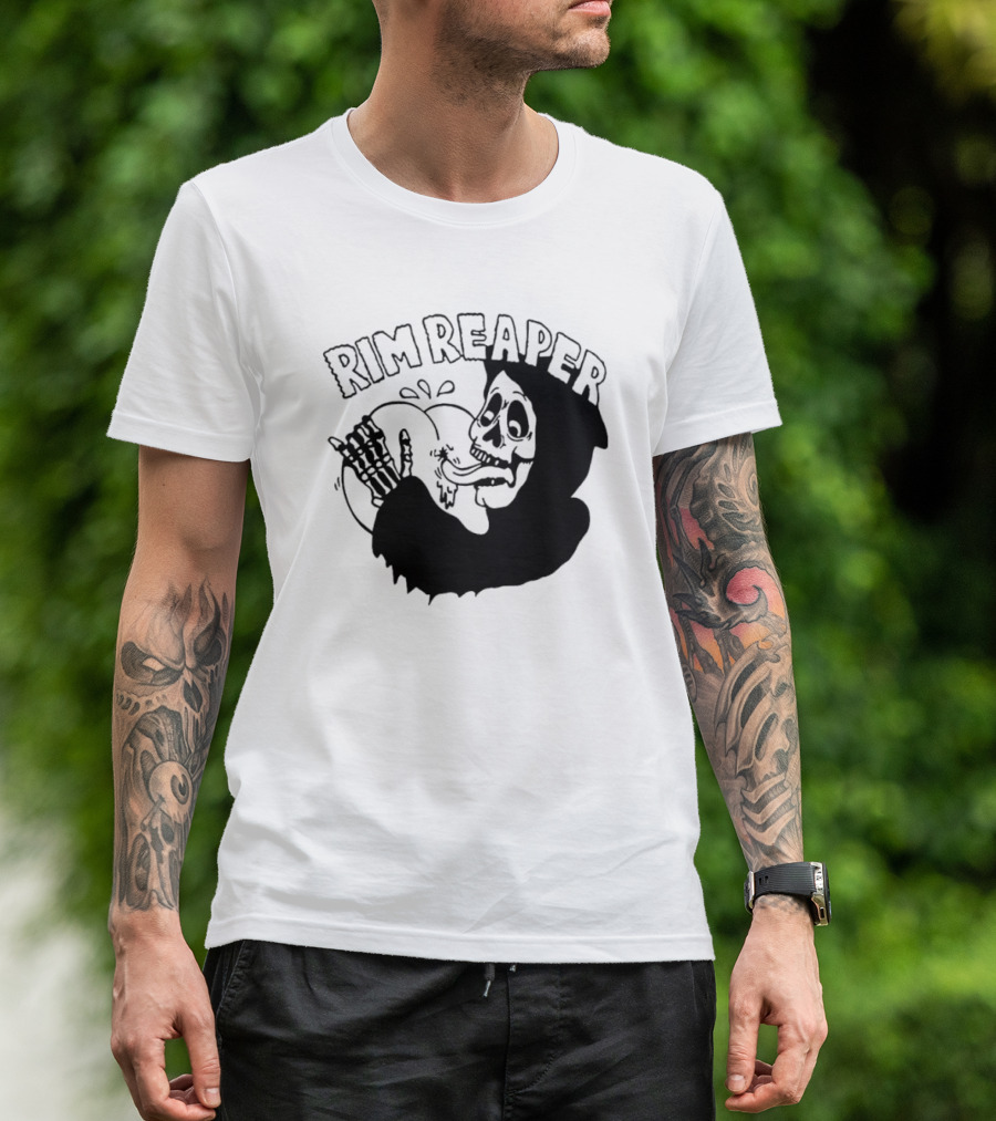 Rim Reaper Grim Reaper Skeleton With Tire T-Shirt