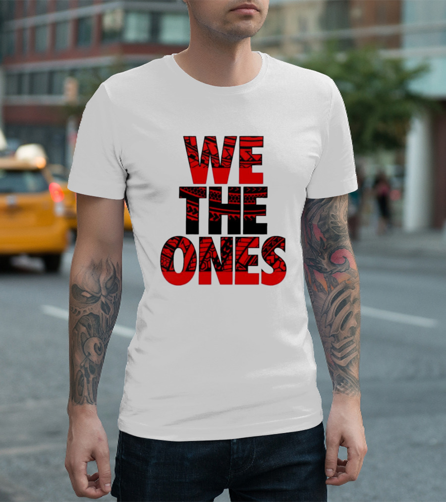 Usos We The Ones Tribal Pattern Text T-Shirt