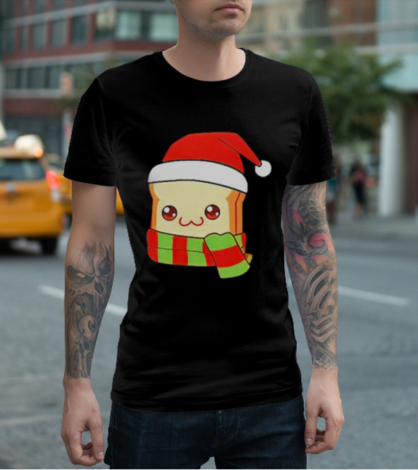 Bundled Bread Christmas Santa Toast Scarf T-Shirt
