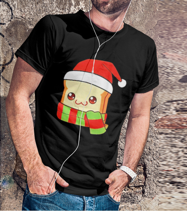 Bundled Bread Christmas Santa Toast Scarf T-Shirt