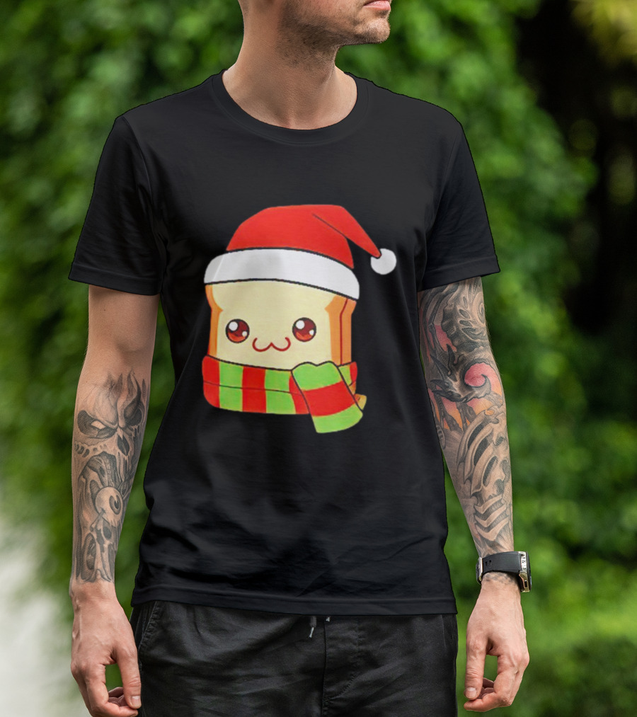 Bundled Bread Christmas Santa Toast Scarf T-Shirt