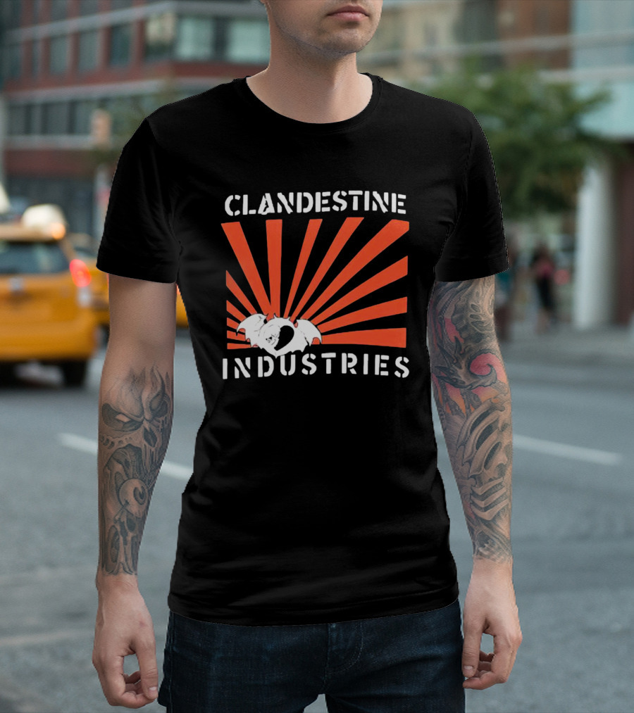 Clandestine Industries Retro Sunburst Bat T-Shirt