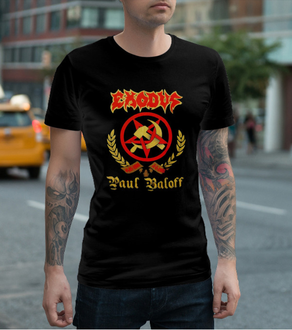 Exodus Paul Baloff 4-25-1960 2-2-2002 Hammer And Sickle Emblem T-Shirt