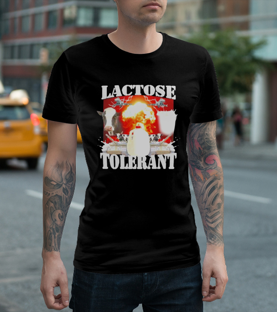Lactose Tolerant Cow Explosion Milk Jug T-Shirt