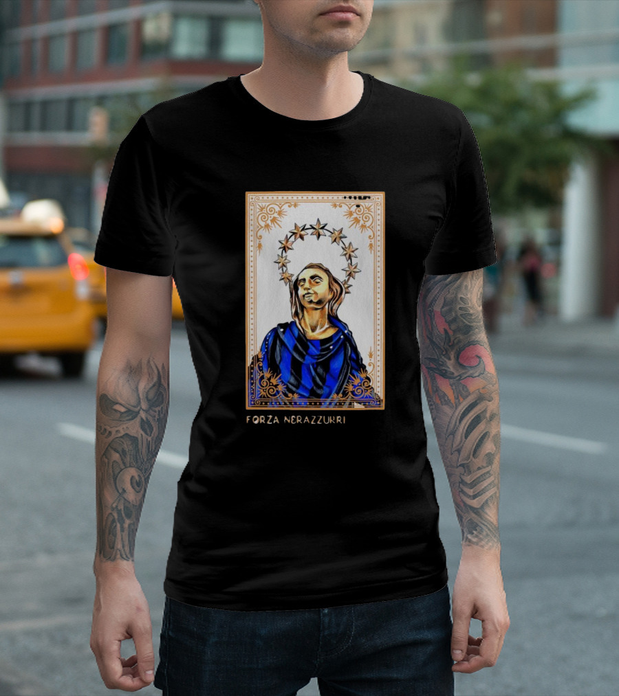 Forza Nerazzurri Madonnina Iconic Blue and Black Halo T-Shirt