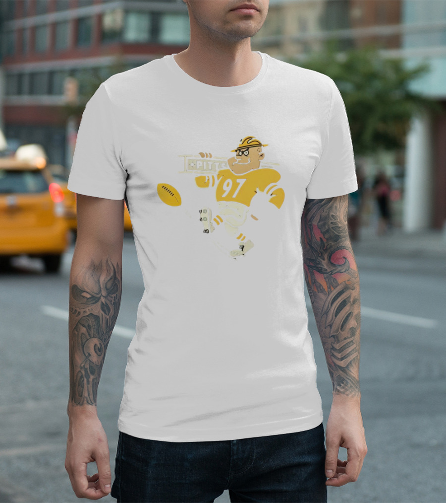 Pittsburgh Steeley 97 Retro Football Worker Mascot T-Shirt