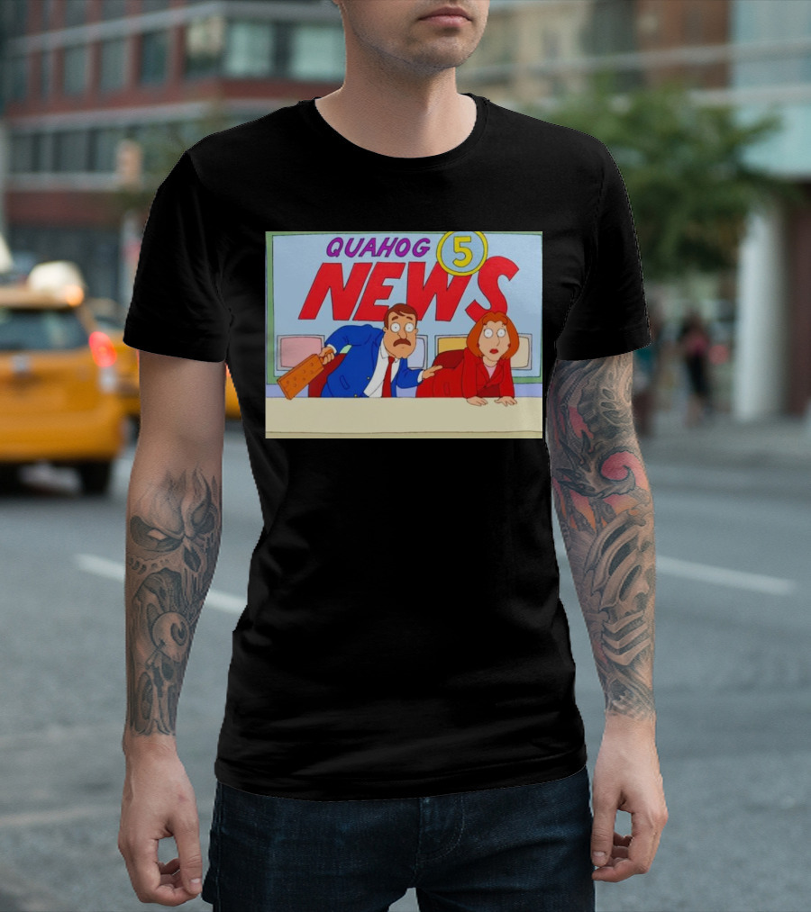 Quahog 5 News Family Guy Cartoon Scene T-Shirt