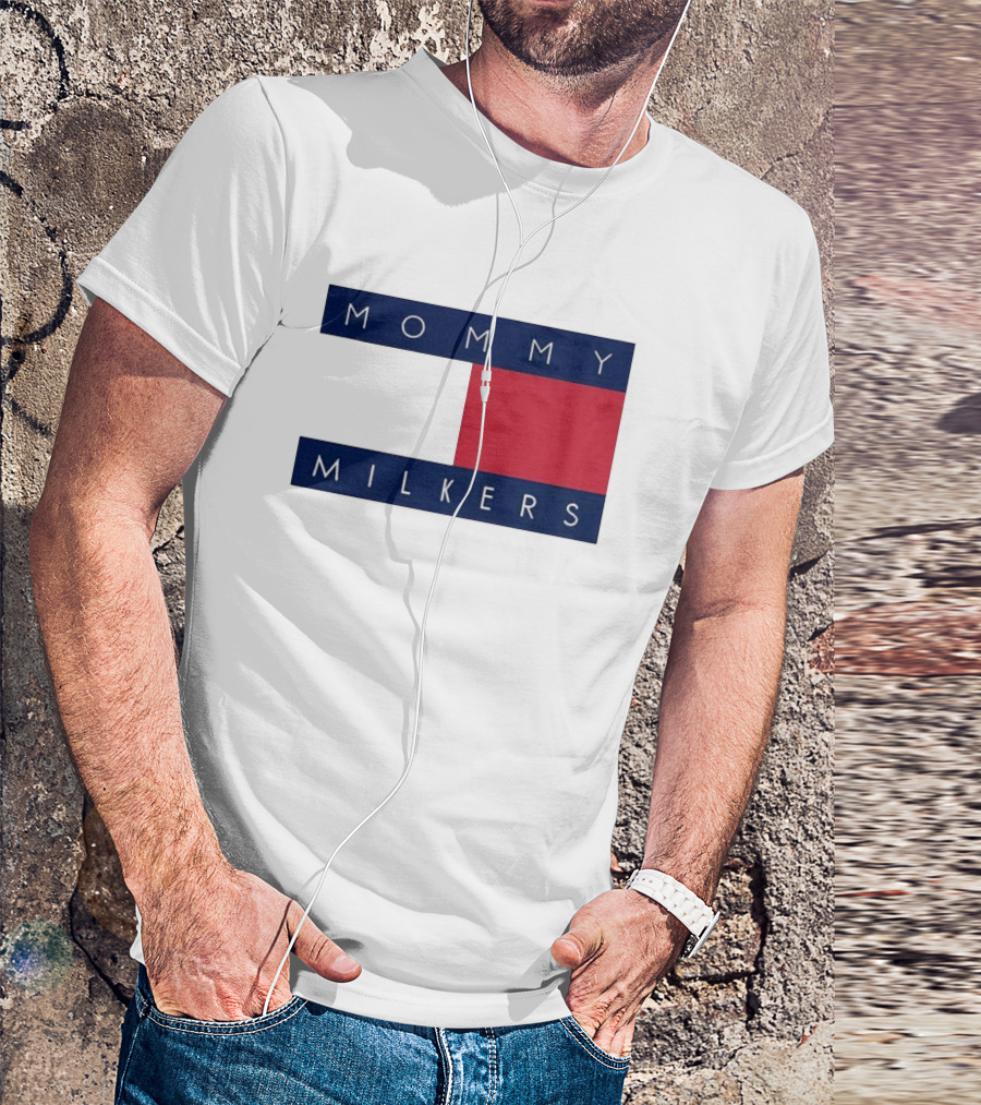 Mommy Milkers Logo Parody Tommy Flag T-Shirt