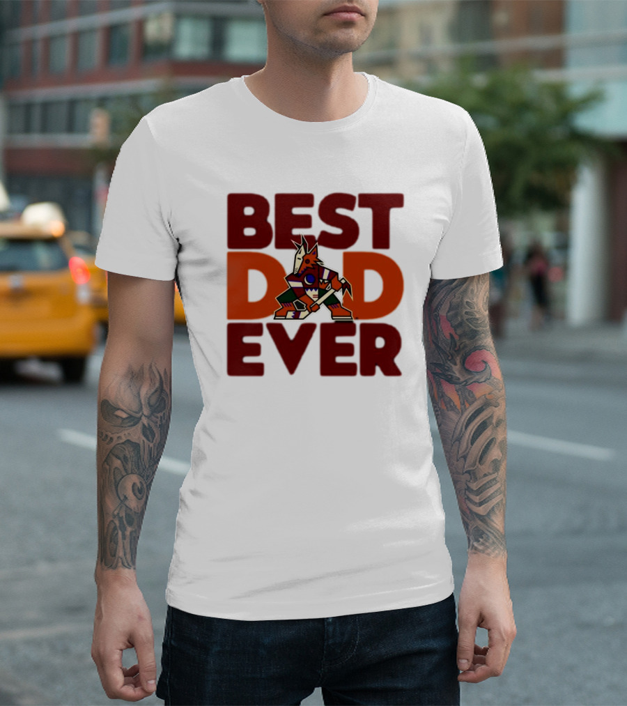 Best Dad Ever Arizona Coyotes Logo Hockey Fan Collection T-Shirt
