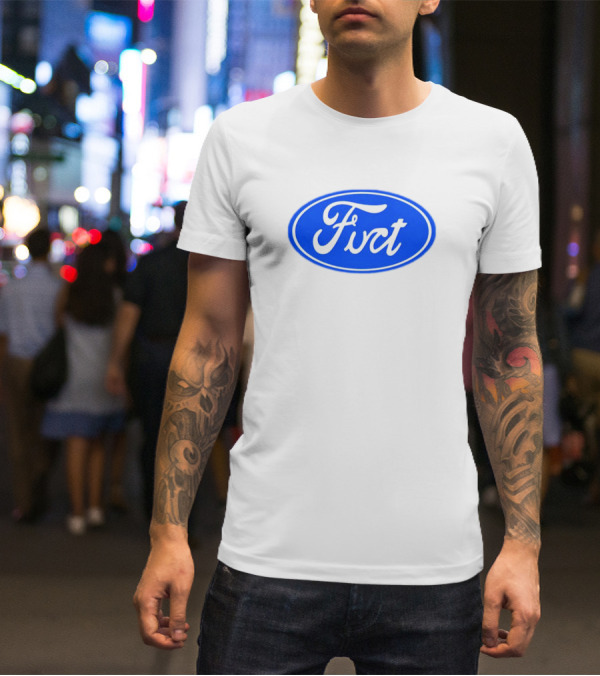 Fuct Funny Ford Logo Parody Oval Blue T-Shirt
