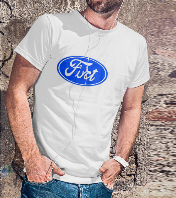Fuct Funny Ford Logo Parody Oval Blue T-Shirt