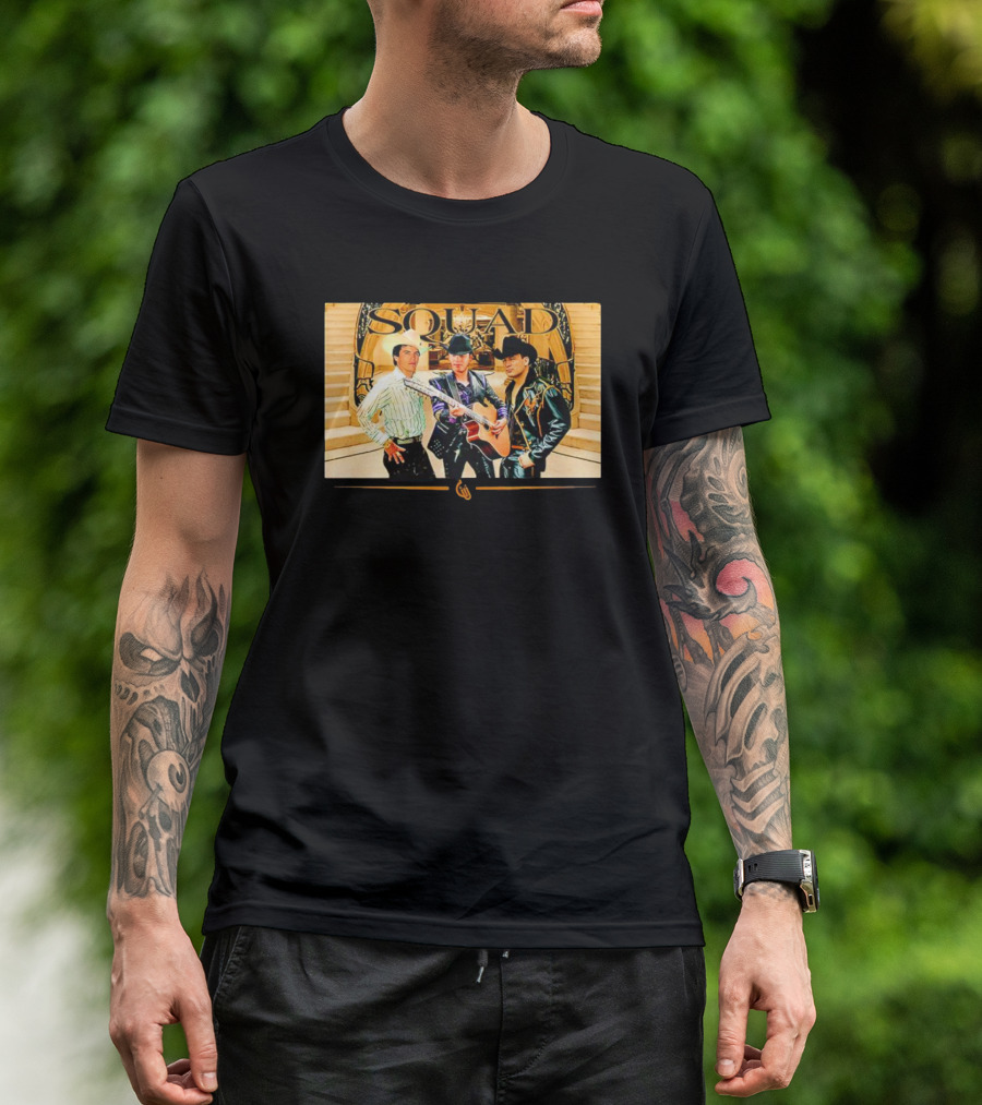 Guariz Squad Trio With Guitars And Staircase Background T-Shirt