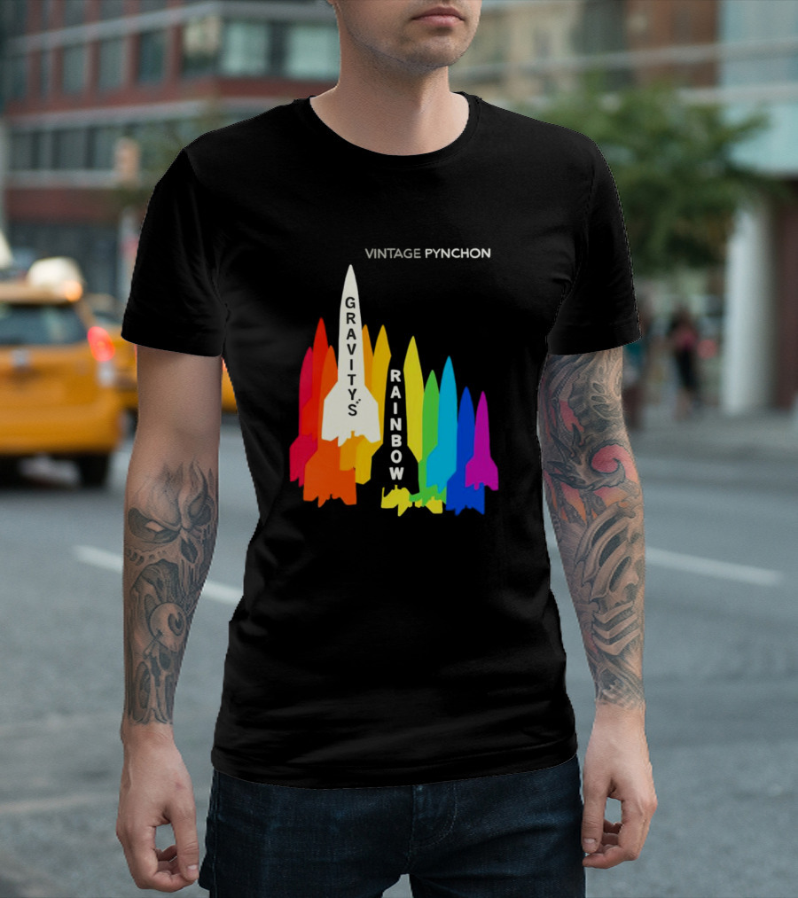 Vintage Pynchon Gravity’s Rainbow Multicolor Rocket T-Shirt