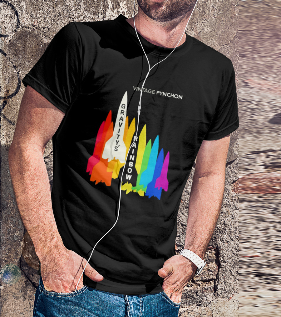 Vintage Pynchon Gravity’s Rainbow Multicolor Rocket T-Shirt