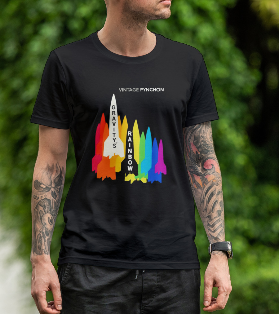 Vintage Pynchon Gravity’s Rainbow Multicolor Rocket T-Shirt