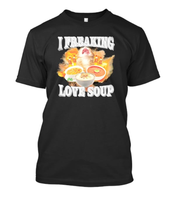 I Freaking Love Soup Cat With Various Bowls And Owls T-Shirt