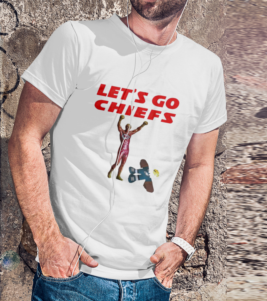 Let's Go Chiefs Rocky Statue Knockout Eagles T-Shirt