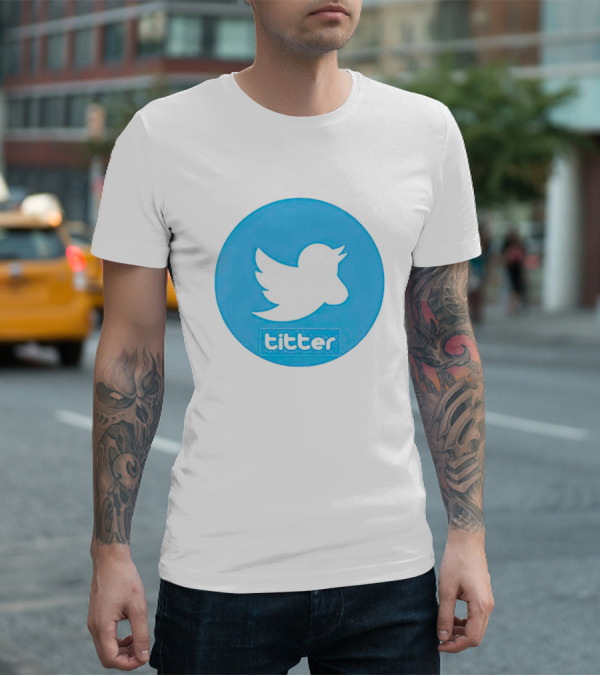 Titter Parody Blue Circle Tit Bird T-Shirt
