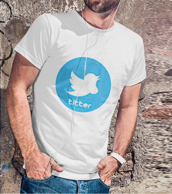 Titter Parody Blue Circle Tit Bird T-Shirt
