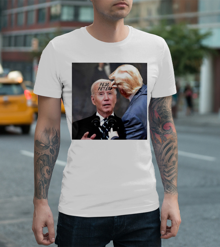 Trump Writes Pedo Peter On Biden's Forehead Image T-Shirt