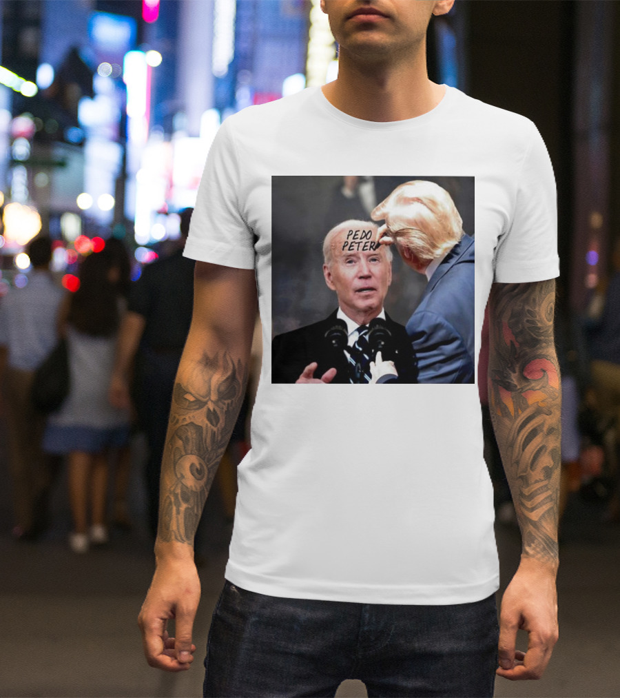 Trump Writes Pedo Peter On Biden's Forehead Image T-Shirt