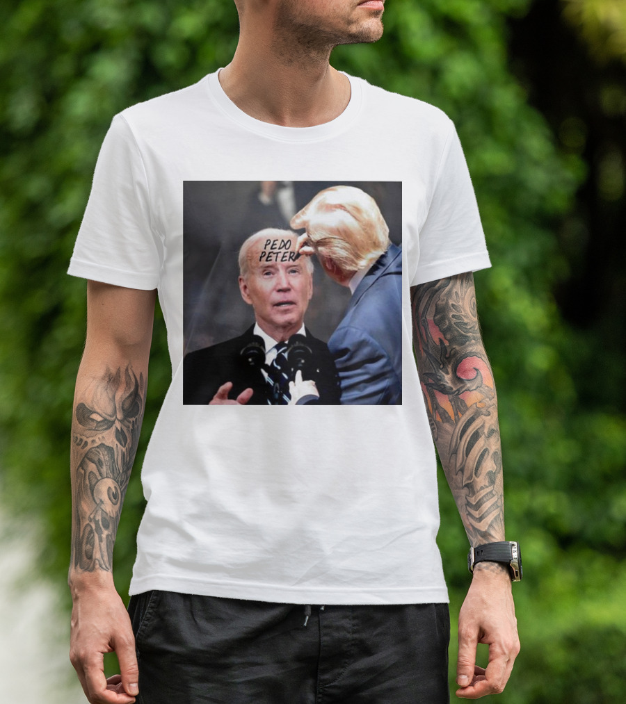 Trump Writes Pedo Peter On Biden's Forehead Image T-Shirt