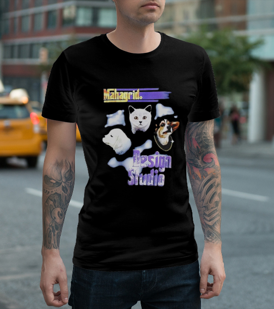 Mahagrid Design Studio Dog and Cat Trio T-Shirt