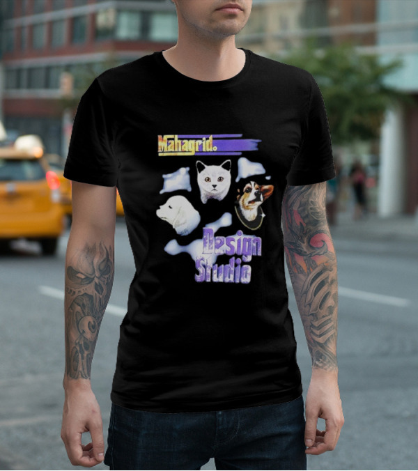 Mahagrid Design Studio Dog And Cat Trio T-Shirt