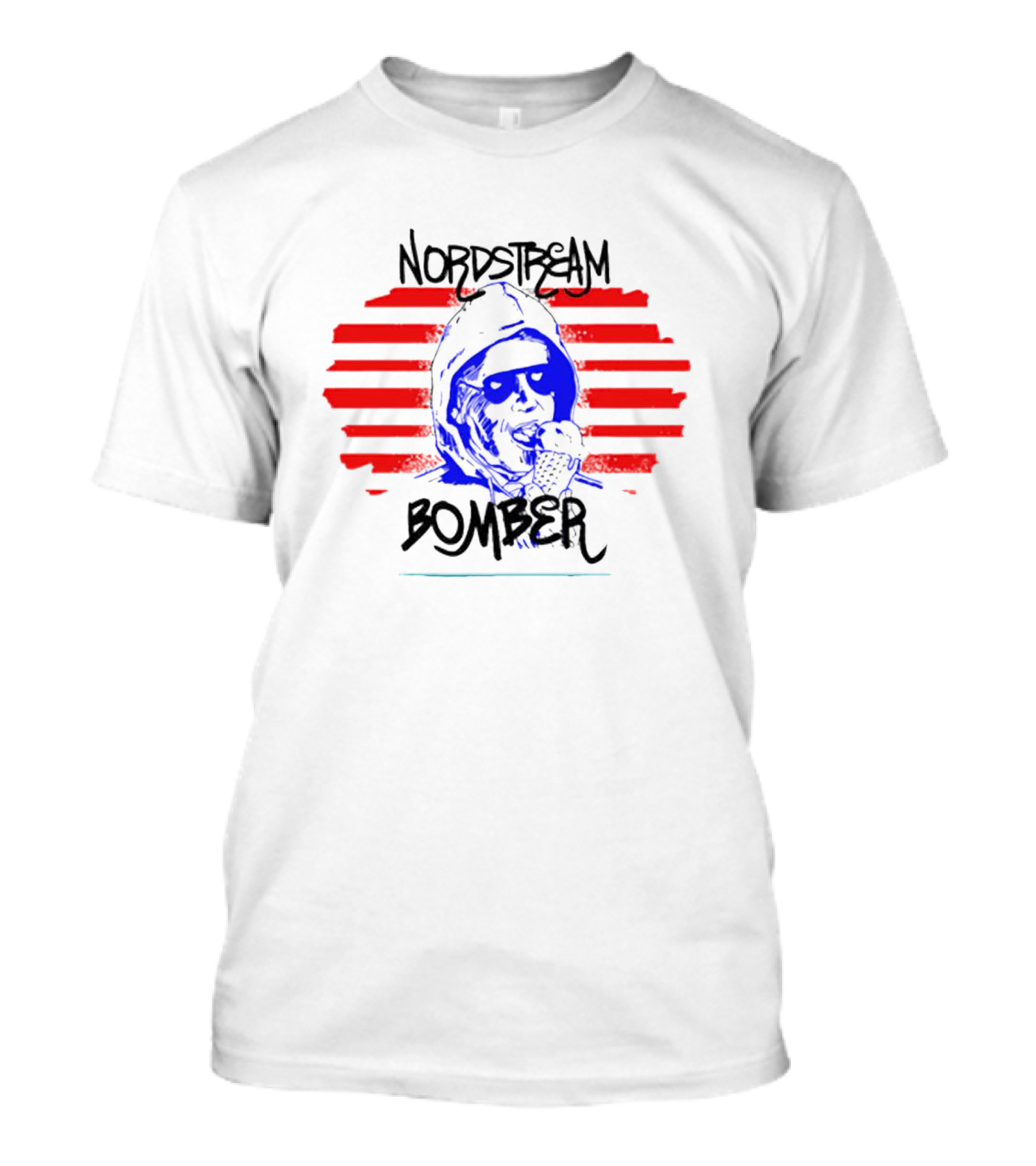 Nordstream Bomber Red Stripes Joe Biden T-Shirt