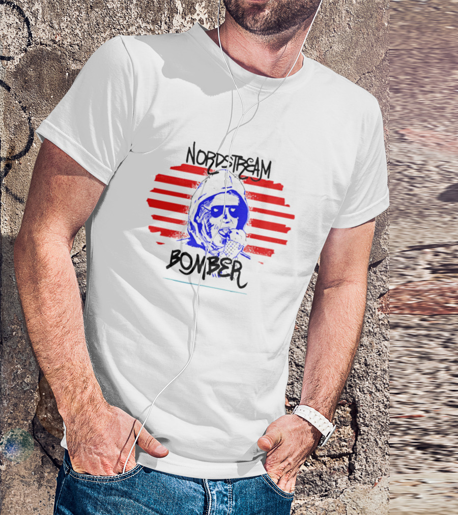 Nordstream Bomber Red Stripes Joe Biden T-Shirt