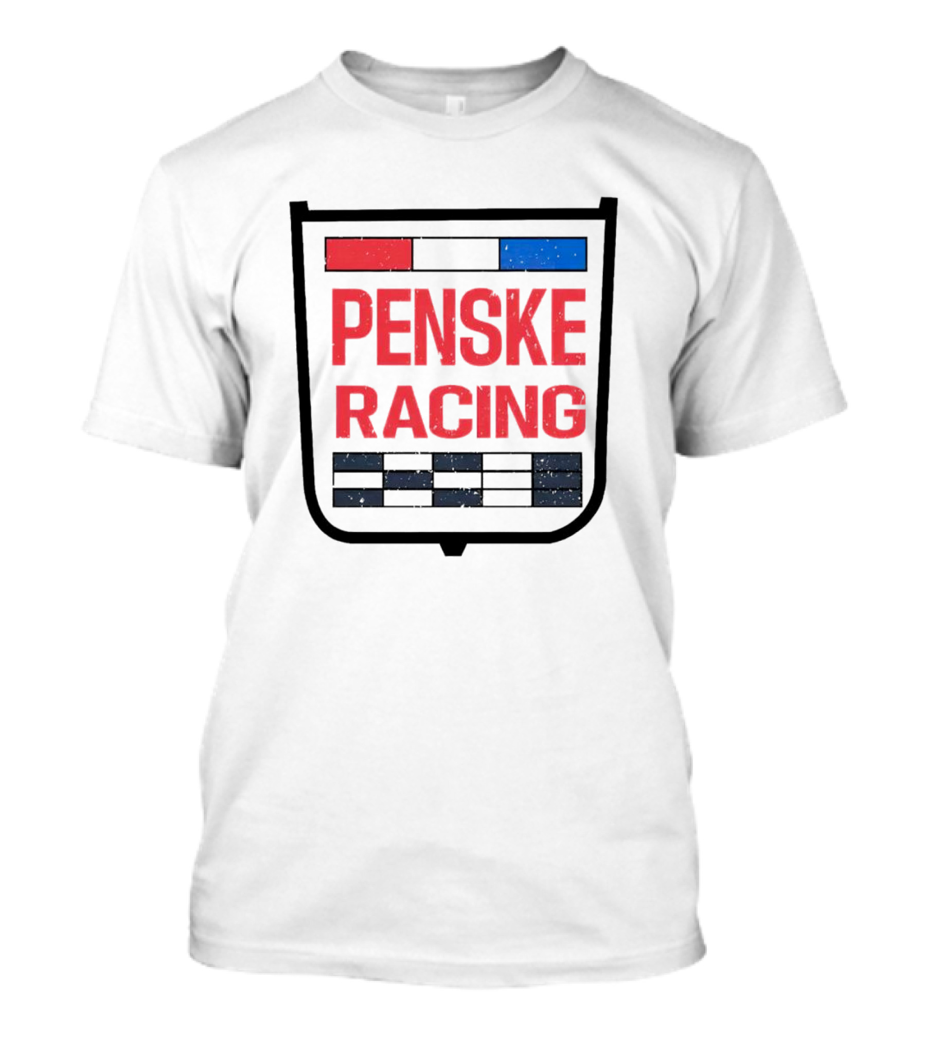 Penske Racing Red Blue Distressed Shield Emblem T-Shirt
