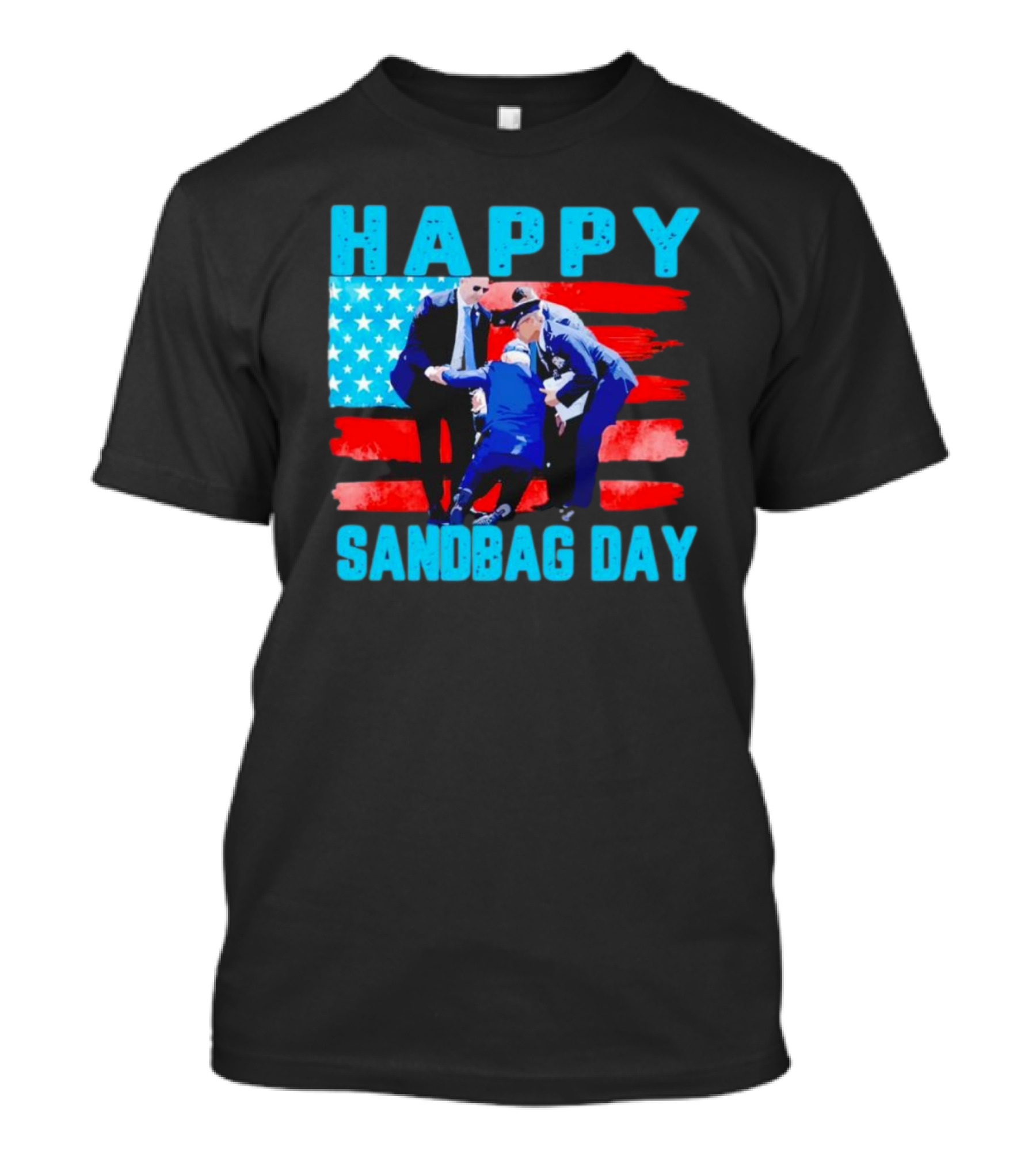 Happy Sandbag Day Joe Biden American Flag T-Shirt