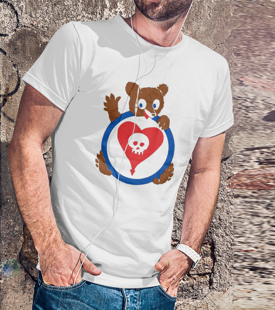 Bear Hug Heart Skull Circle T-Shirt