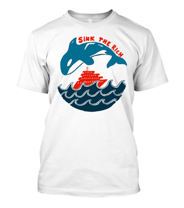 SINK THE RICH Orca And Yacht Sea Scene T-Shirt