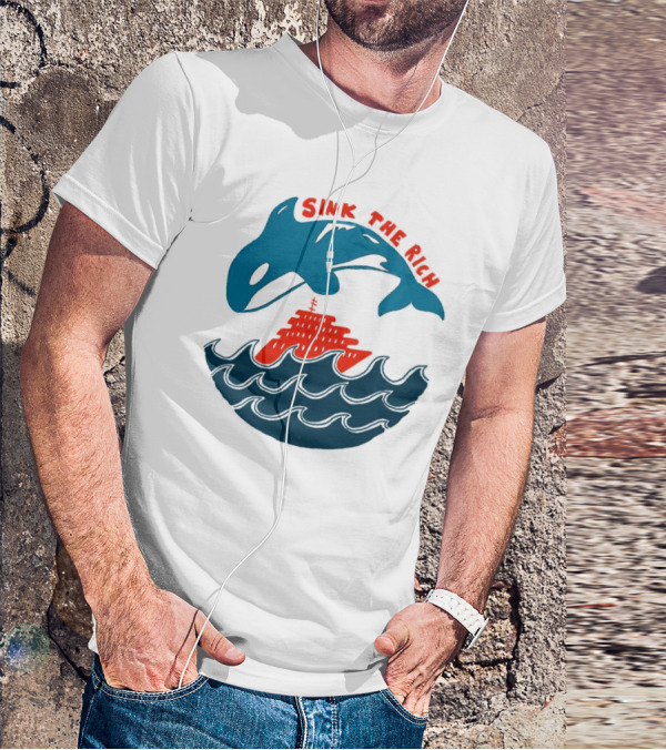 SINK THE RICH Orca And Yacht Sea Scene T-Shirt