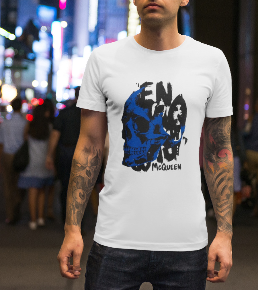 Alexander McQueen Blue Skull T-Shirt