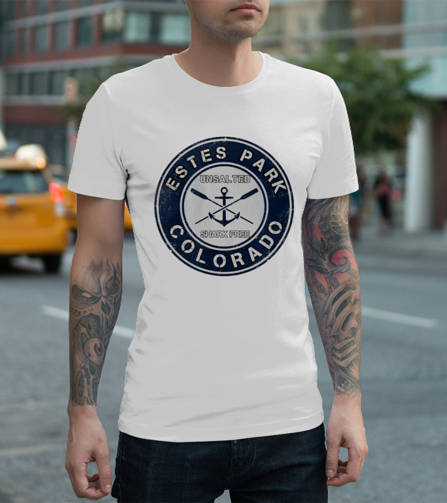 ESTES PARK COLORADO UNSALTED SHARK FREE ANCHOR AND OARS T-Shirt