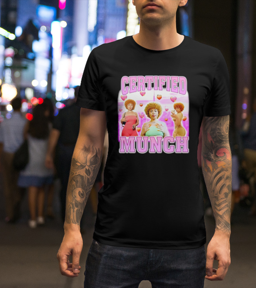 Certified Munch Pink Heart Bootleg Aesthetic Trio T-Shirt