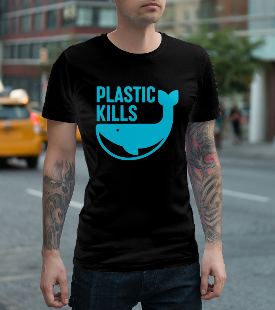Plastic Kills Whale Conservation Message T-Shirt