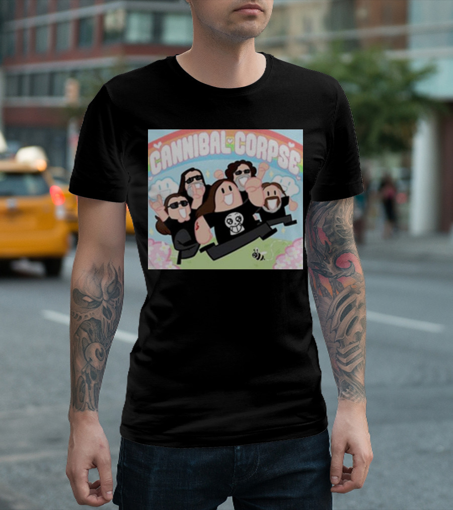 Cannibal Corpse Rainbow Cartoon Band Members T-Shirt
