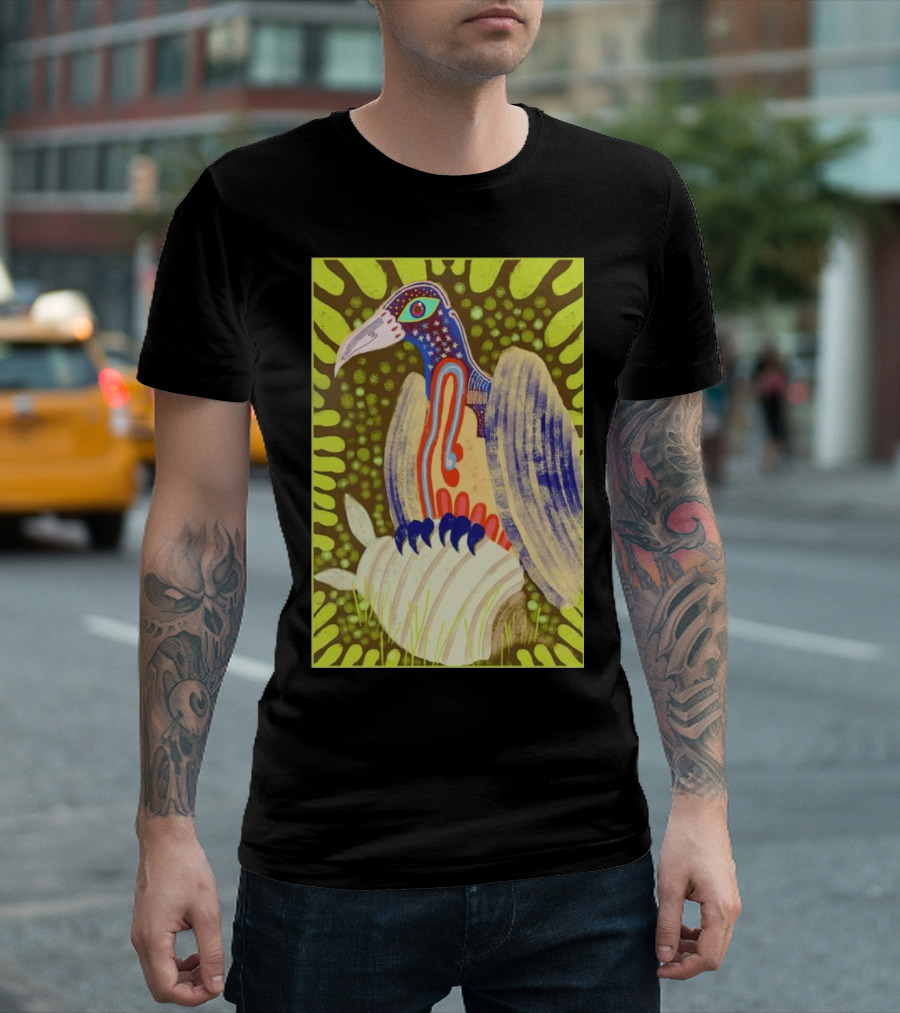 Bird Friends To The End Vivid Psychedelic Feathered Symbols T-Shirt