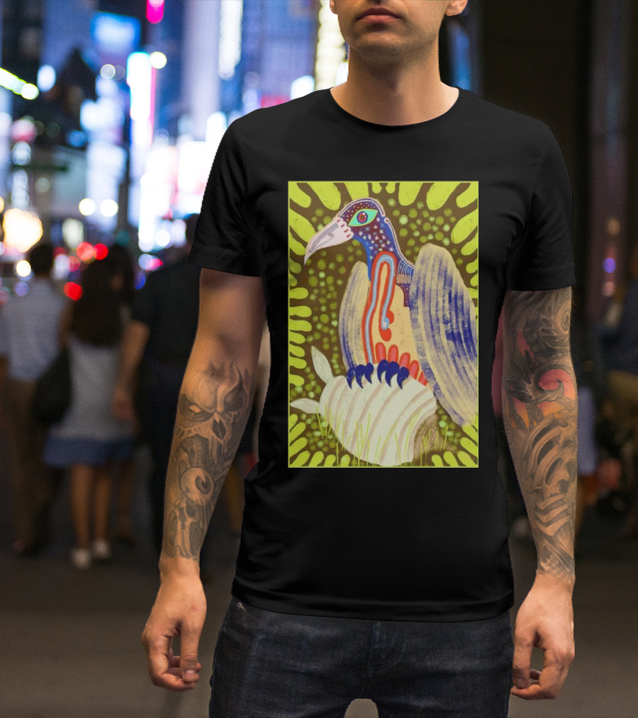Bird Friends To The End Vivid Psychedelic Feathered Symbols T-Shirt