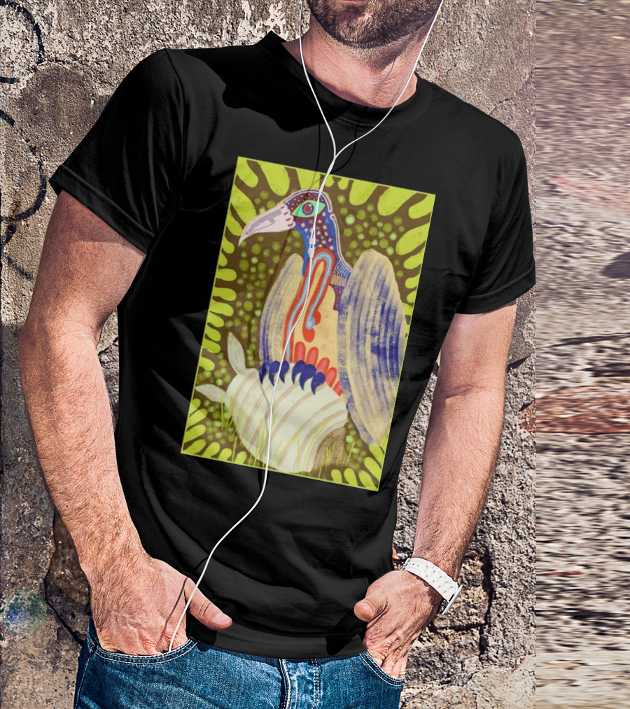 Bird Friends To The End Vivid Psychedelic Feathered Symbols T-Shirt