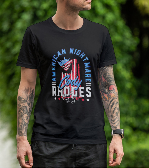 Cody Rhodes American Nightmare USA Flag Signature T-Shirt